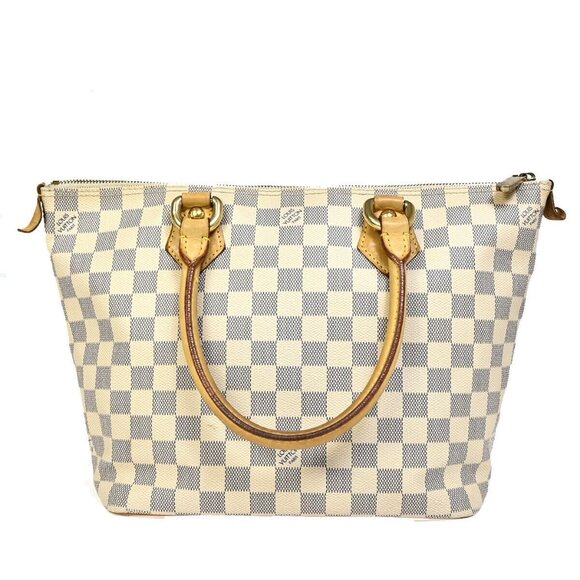 LOUIS VUITTON Saleya PM Hand Bag Damier Azur Leather White - Picture 1 of 14